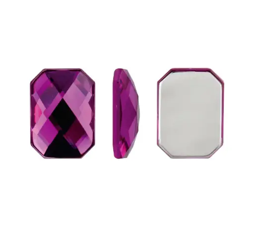 [03123] Acrilico K1037 octagon plano 10x14mm purple velvet 5 x und