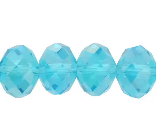 Murano rondela facetada 12mm aqua 14AB x 72 unds