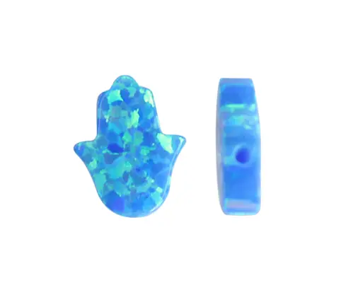 [05650] mano de fátima opal 8x10mm azul 05 x und