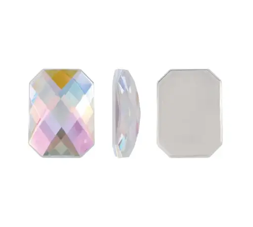 [06130] Acrilico K1037 octagon plano 15x21mm crystal AB 14 x und