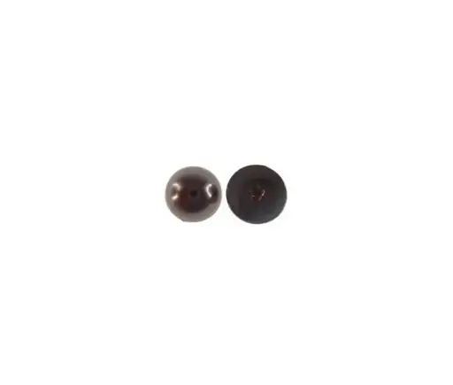 [06970] Media perla sintetica base plana 1H 6mm coffee CX-600 x ud