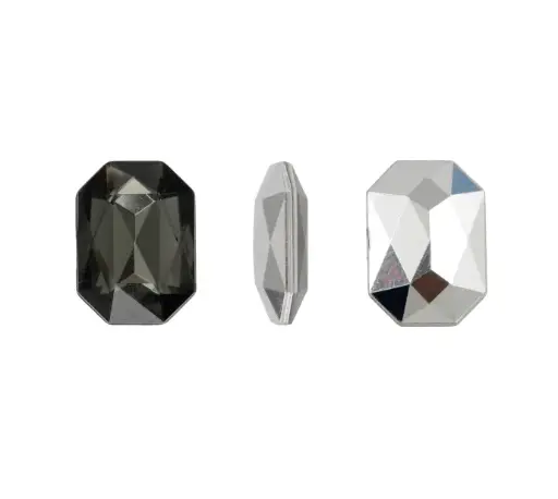 [07252] Acrilico K1012 octagon con cono 10x14mm smocky quartz 27 x und