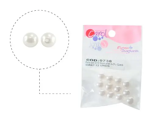 Perla sintetica redonda 1H 10mm white A-01 x 12unds