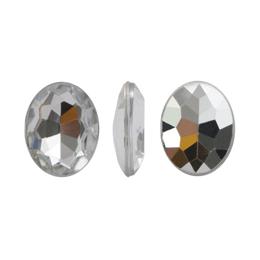 [04803] Acrilico K1022 oval con cono 8x10mm crystal 2 x un
