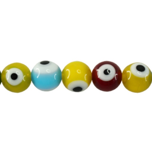 [07207] Sarta redonda ojo turco mix 8mm x 47 unds