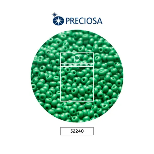 [04180] Mostacilla checa preciosa 2mm 52240 OP verdex50g