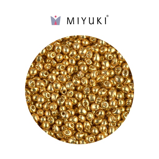 [09047] Miyuki drop beads 3.4mm DP4202 galvanizado dorado Duracoat x 500g