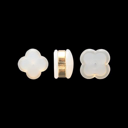 [04760] Mariposa de silicona 8 mm – Oro Golfi (flor) — x par