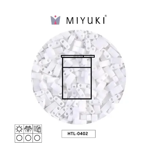 Miyuki half tila 5x2.3x1.9mm HTL0402 blanco x 10G