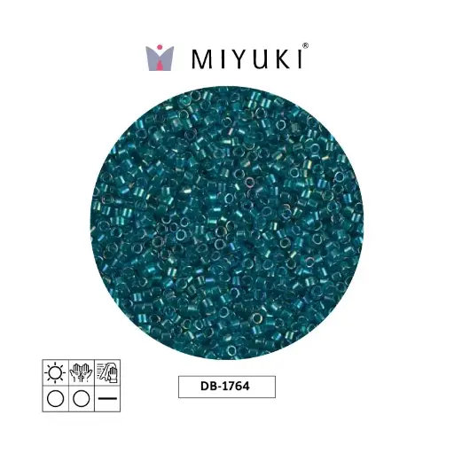[06657] Miyuki delica 11/0 DB1764 verde forrado azul AB x 50g