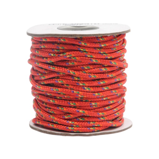 [06277] Cordon paracord 3mm rojo/varios #3 x rollo 10m