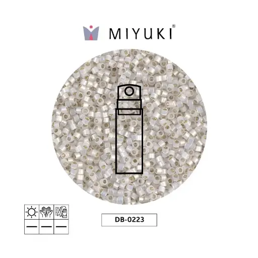 [01821] Miyuki delica 11/0 DB0223 plateado forrado opal AB x 10g