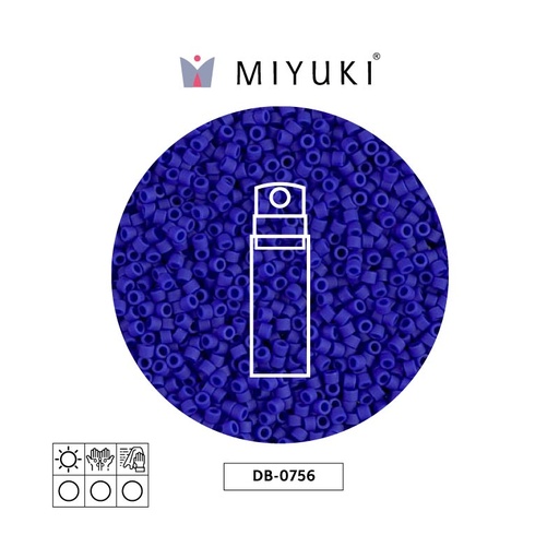 Miyuki delica 11/0 DB0756 mate opaco azul x 10g