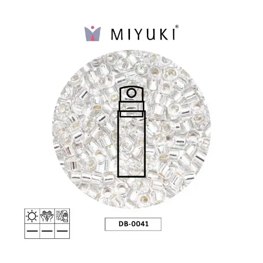 [06371] Miyuki delica 11/0 DB0041 plateado forrado cristal x 10g