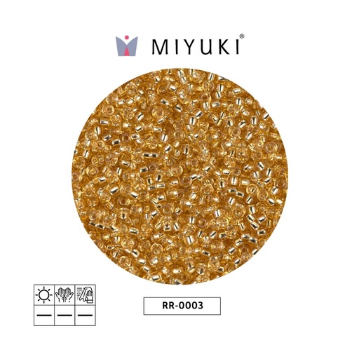 [05000] Mostacilla Miyuki rocalla 11/0 RR0003 plateado forrado dorado x 250g