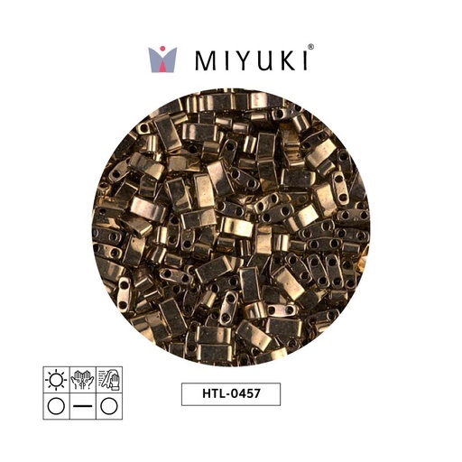 [03196] Miyuki half tila 5x2.3x1.9mm HTL0457 metalizado oscuro bronce x 250G