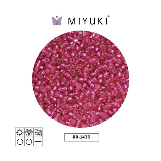[01701] Mostacilla Miyuki rocalla 11/0 RR1436 plateado forrado rojo x 250g