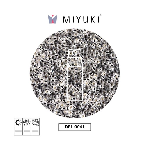 [08607] Miyuki delica 8/0 DBL0041 plateado forrado cristal x 10g