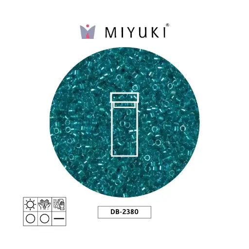 [07879] Miyuki delica 11/0 DB2380 color forrado azul verdoso x 3g