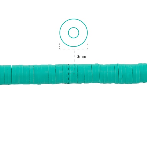 [03177] Sarta fimo disco 3mm 028 turquesa x 39cm