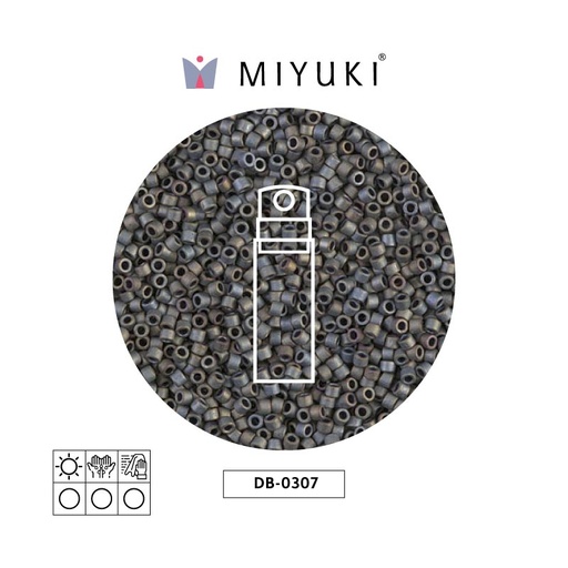 [01870] Miyuki delica 11/0 DB0307 silver-grey mate x 10g