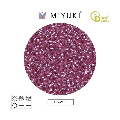 [06965] Miyuki delica 11/0 DB2156 plateado forrado orchid Duracoat x 50g