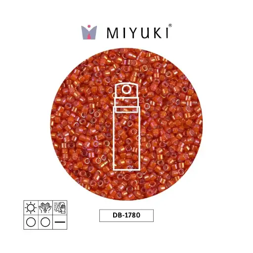 [01187] Miyuki delica 11/0 DB1780 forrado flame rojo AB x 10g
