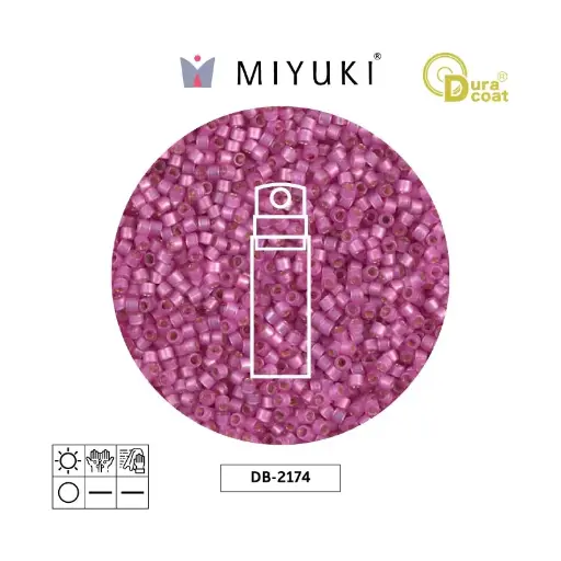 [09494] Miyuki delica 11/0 DB2174 duraco plateado rosado x 10g