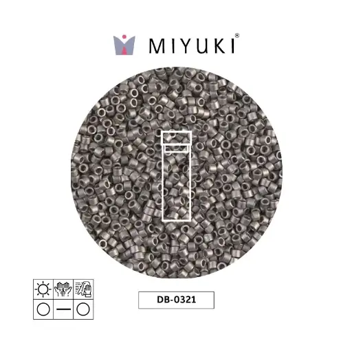 [00409] Miyuki delica 11/0 DB0321 mate metalizado plateado x 2G