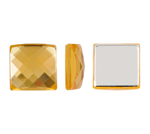 [06054] Acrilico K1026 cuadrado plano 10mm light colorado topaz 30 x und