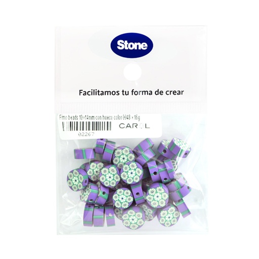 [02267] Fimo beads 10x14mm con hueco color 0048 x 40unds