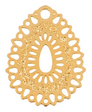 [04496] Dije arete oval lágrima calada 0.4mm YF-10601 dorado Golfi x par