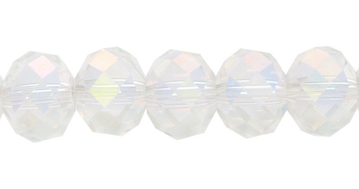 Murano rondela facetada 10mm crystal 1AB x 72unds