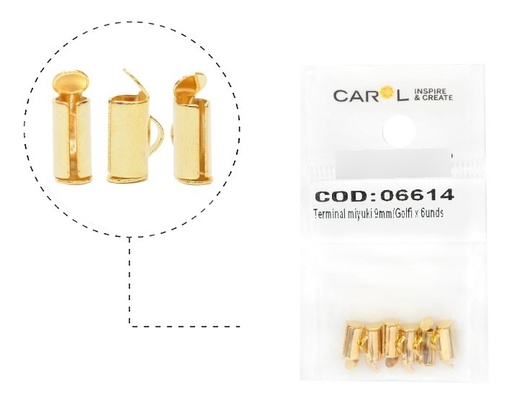 [06614] Terminal miyuki 4x9mm/Golfi x 6 unidades