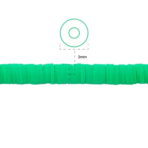 [04522] Sarta fimo disco 3mm 062 verde x 39cm