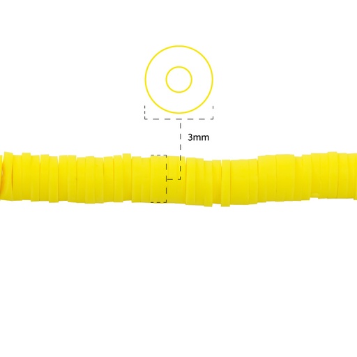 Sarta fimo disco 3mm 067 amarillo x 39cm