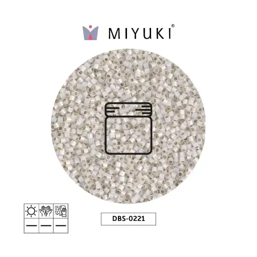 [03930] Miyuki delica 15/0 DBS0221 dorado forrado blanco opal x 5g