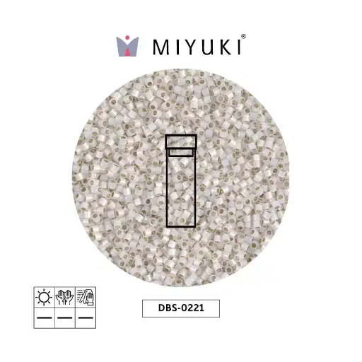 [00407] Miyuki delica 15/0 DBS0221 dorado forrado blanco opal x 2G