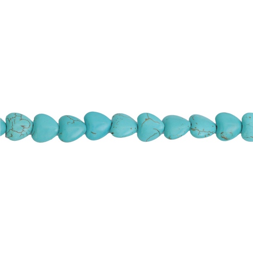 Sarta corazon 14mm turquesa x 24unds