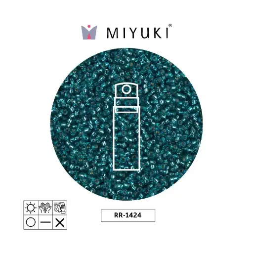 [32115] Mostacilla Miyuki rocalla 15/0 RR1424 plateado forrado azul verdoso x 10g