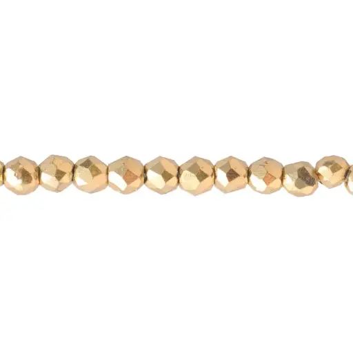 Murano redondo facetado 2mm dorado envejecido x 188 unds