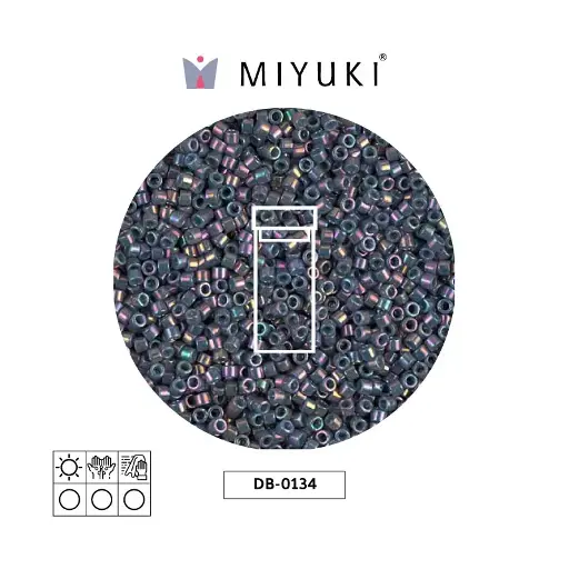 [05153] Miyuki delica 11/0 DB0134 opaque purple grey rainbow luster x 3g