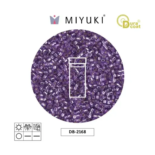 [19984] Miyuki delica 11/0 DB2168 plateado forrado orchid Duracoat x 3gr