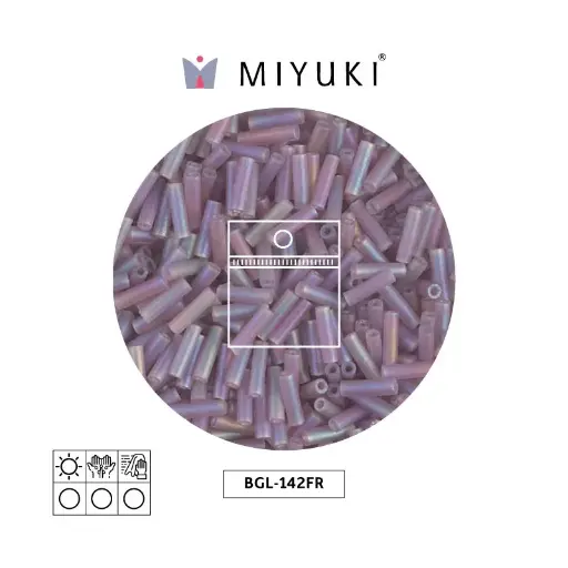 [06384] Miyuki bugle 6mm BGL0142FR mate transparente ahumado morado AB x 25g