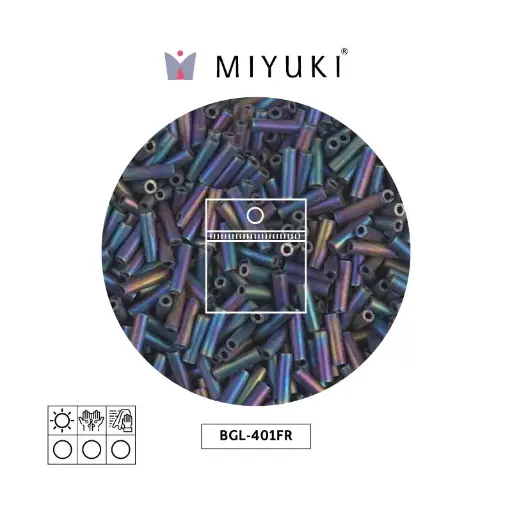 [16456] Miyuki bugle 6mm BGL0401FR mate negro AB x 25g