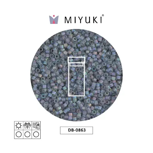 [19603] Miyuki delica 11/0 DB0863 mate tran gris AB x 3g