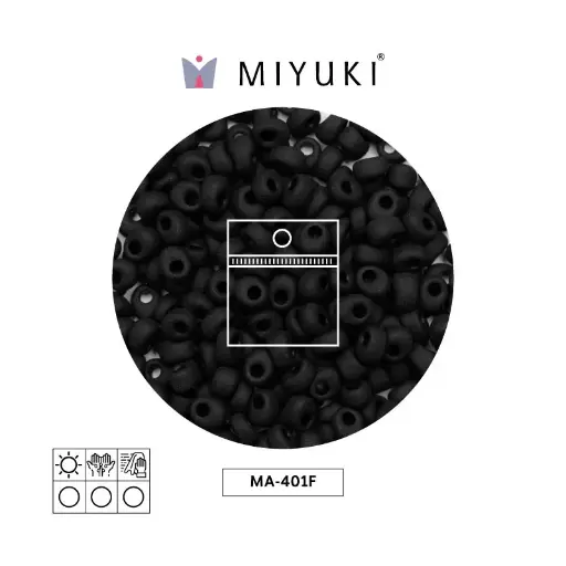 [13424] Miyuki magatama 4mm MA0401F opaco mate negro x 25g