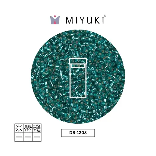 [17937] Miyuki delica 11/0 DB1208 silver lined caribbean teal x 3g
