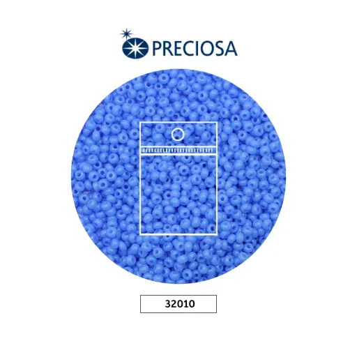 [15787] Mostacilla checa preciosa 10/0 2mm 32010 azul opalo x 50g