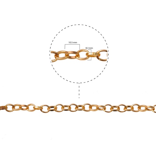 [08941] Cadena aluminio K1521 10.5x8.3mm K-29 x 25 Metros